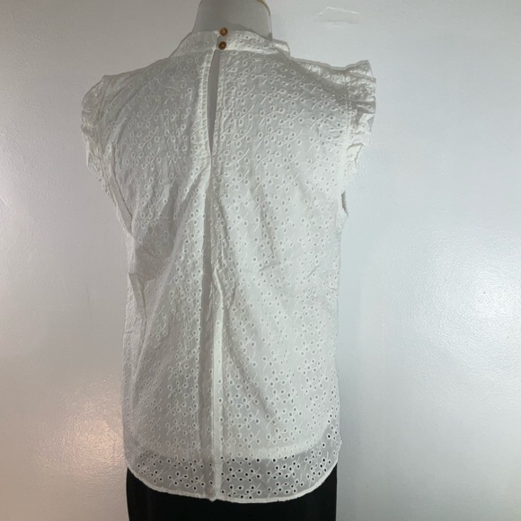 Nanette Lepore White Eyelet Ruffle Blouse - Picture 3 of 8